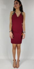 bordeaux stretchy dress