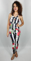 Only size L - Flowers and stripes Jumpsuit