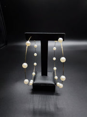 Large Pearl Hoop Earrings