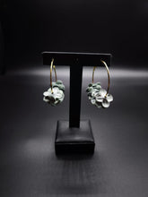 Floral Aquamarine Hoop Earrings