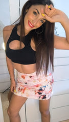 Watercolor pink white skirt