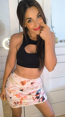 Watercolor pink white skirt