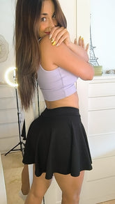 Black flared skirt