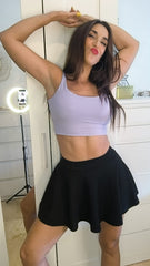 Black flared skirt