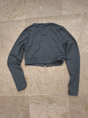 Grey zip long sleeve top