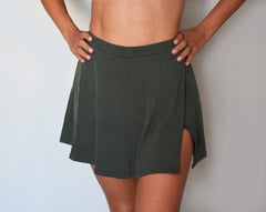 Ribbed military green skirt