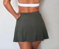 Ribbed military green skirt