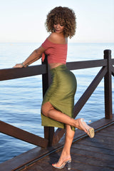 Dream Olive Streachable Skirt