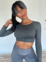 Grey long sleeve top