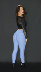 Sizes S and M - Light Royal Blue VIP Brocade Legging