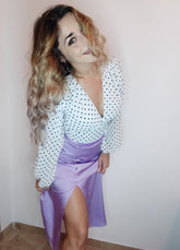 Polka dots white shirt