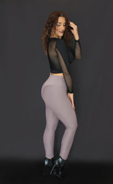 Tailles S à L - Legging Brocart VIP Rosybrown