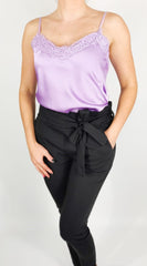 Detailed lilac t-shirt