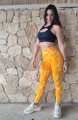 Yellow Tie Dye Seamless Legging