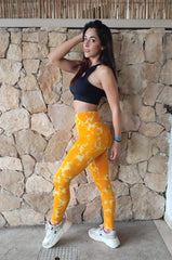 Yellow Tie Dye Seamless Legging