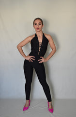 Taille L uniquement - Combinaison fleurs et rayures 