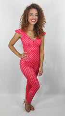 Only size S/M - Red Polka Dots Jumpsuit