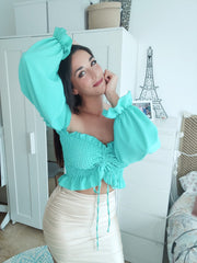 Camisa blanca lunares