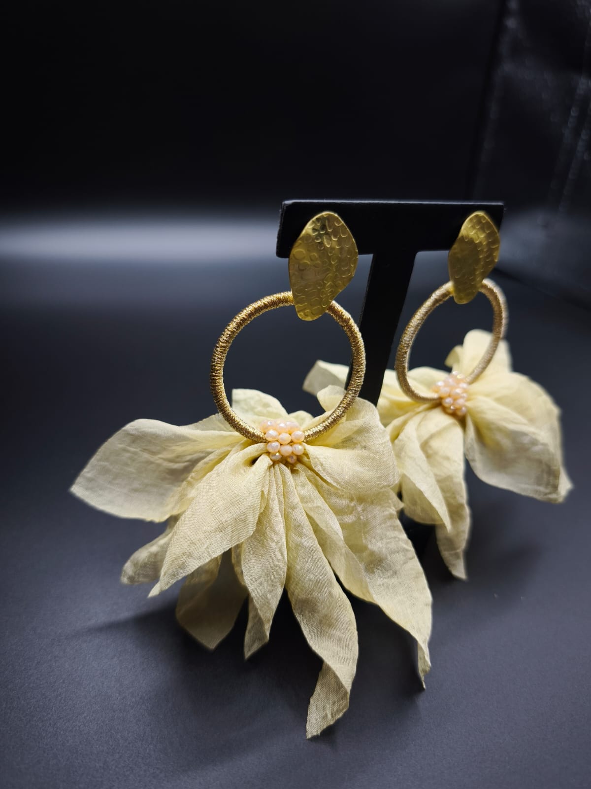 Whispering Leaves golden yellow Earings