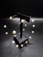 Large Pearl Hoop Earrings