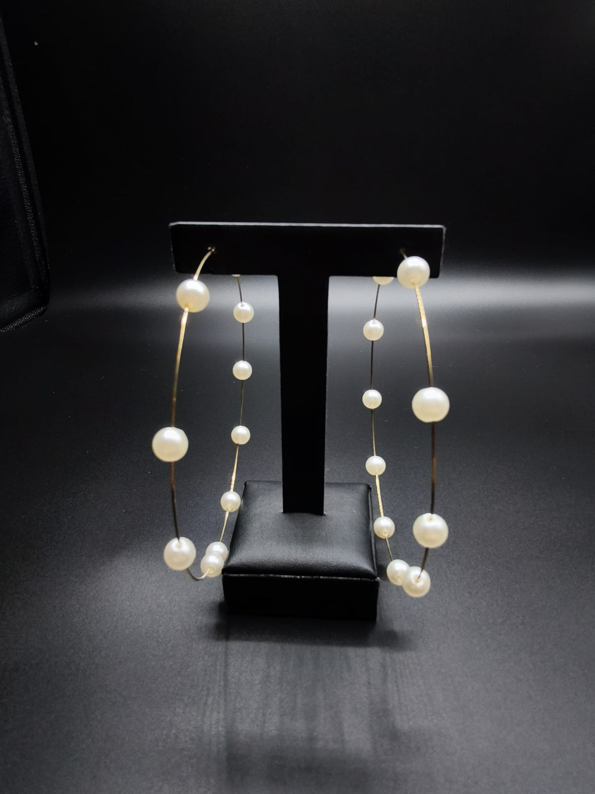 Large Pearl Hoop Earrings