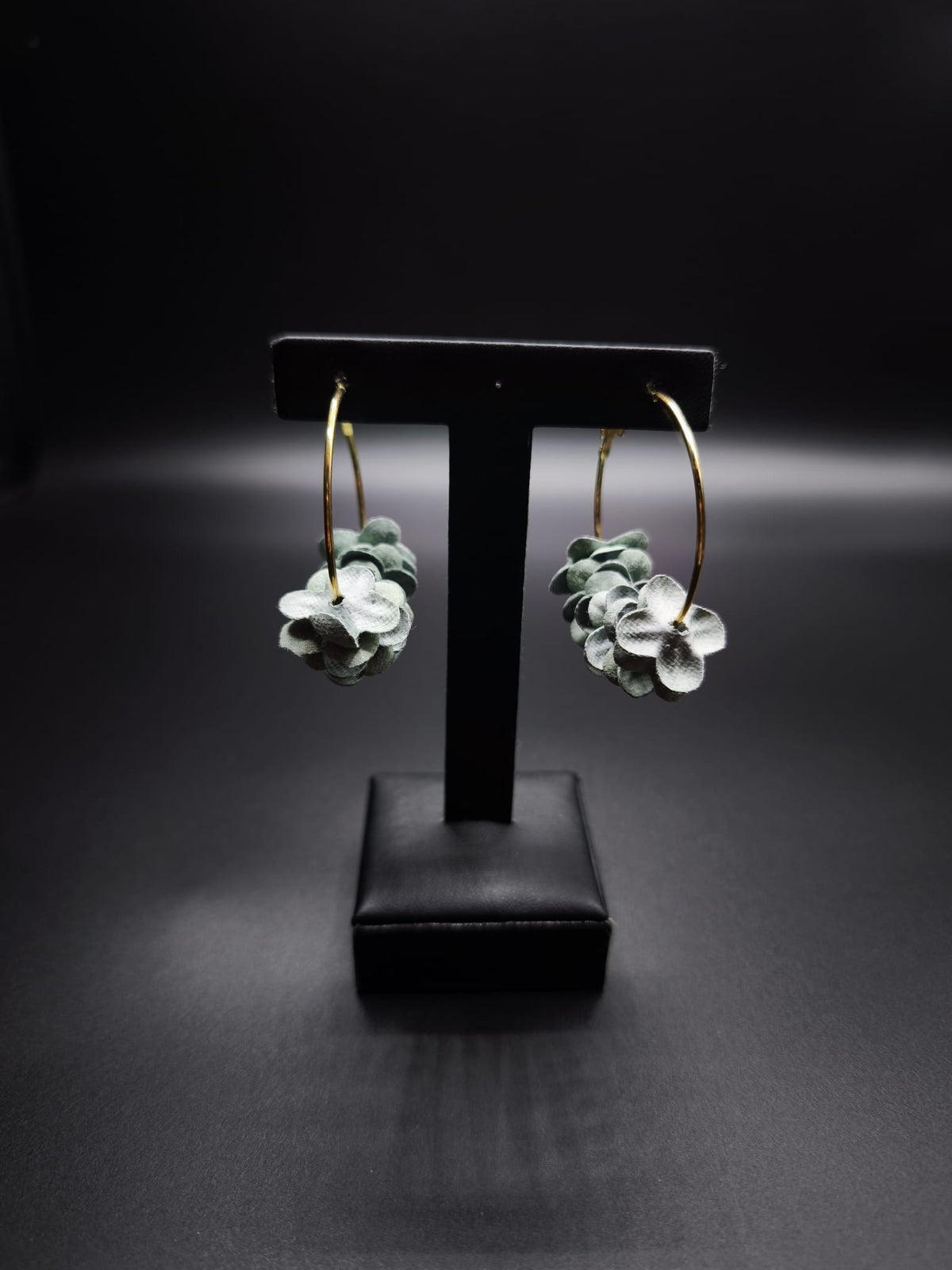 Floral Aquamarine Hoop Earrings