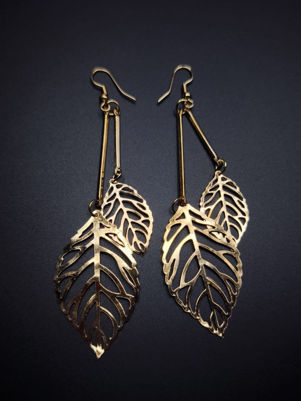 Golden Metallic leaves Earings