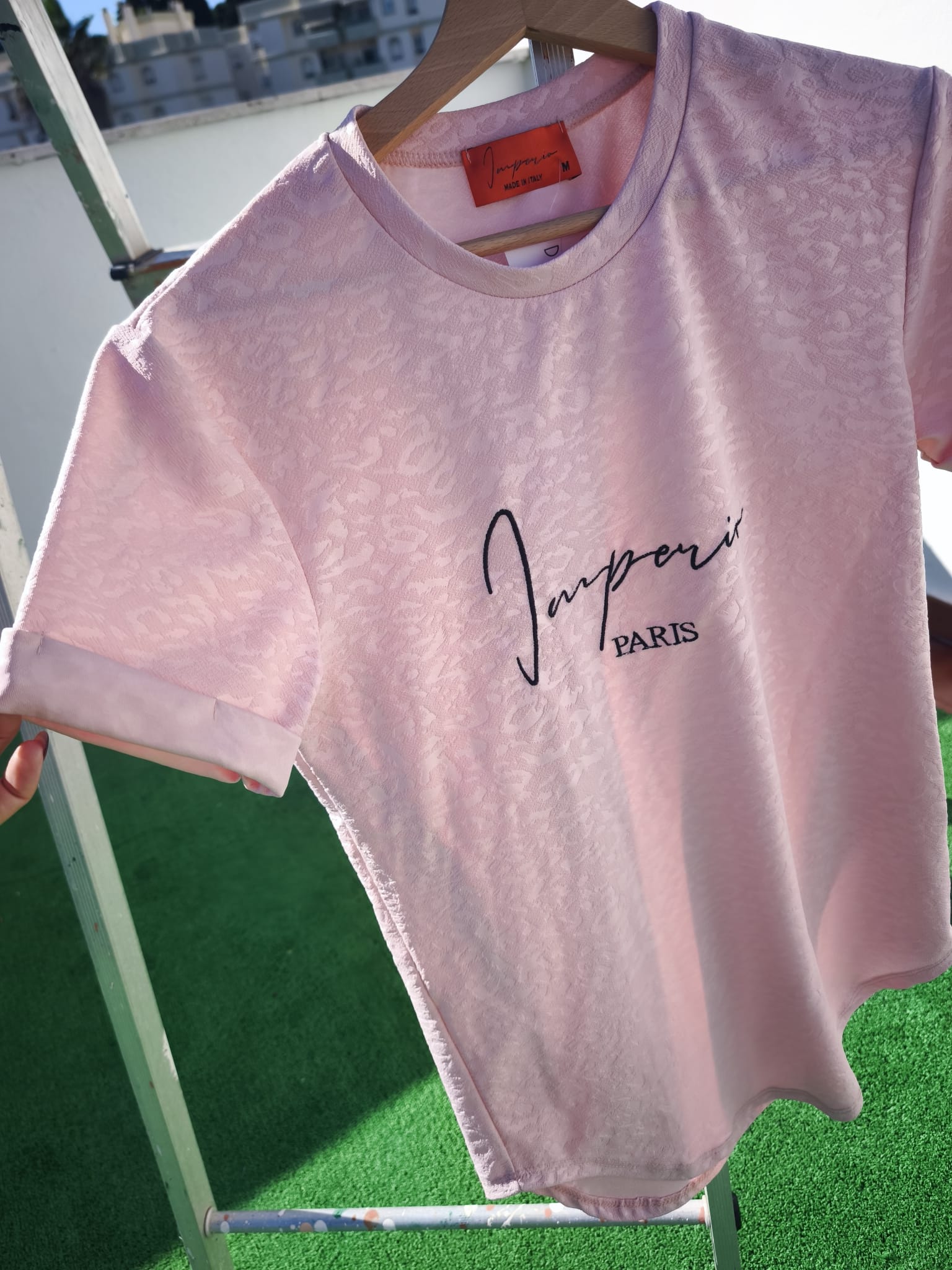 Paris extra quality special large light pink T-shirt