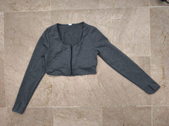 Grey zip long sleeve top
