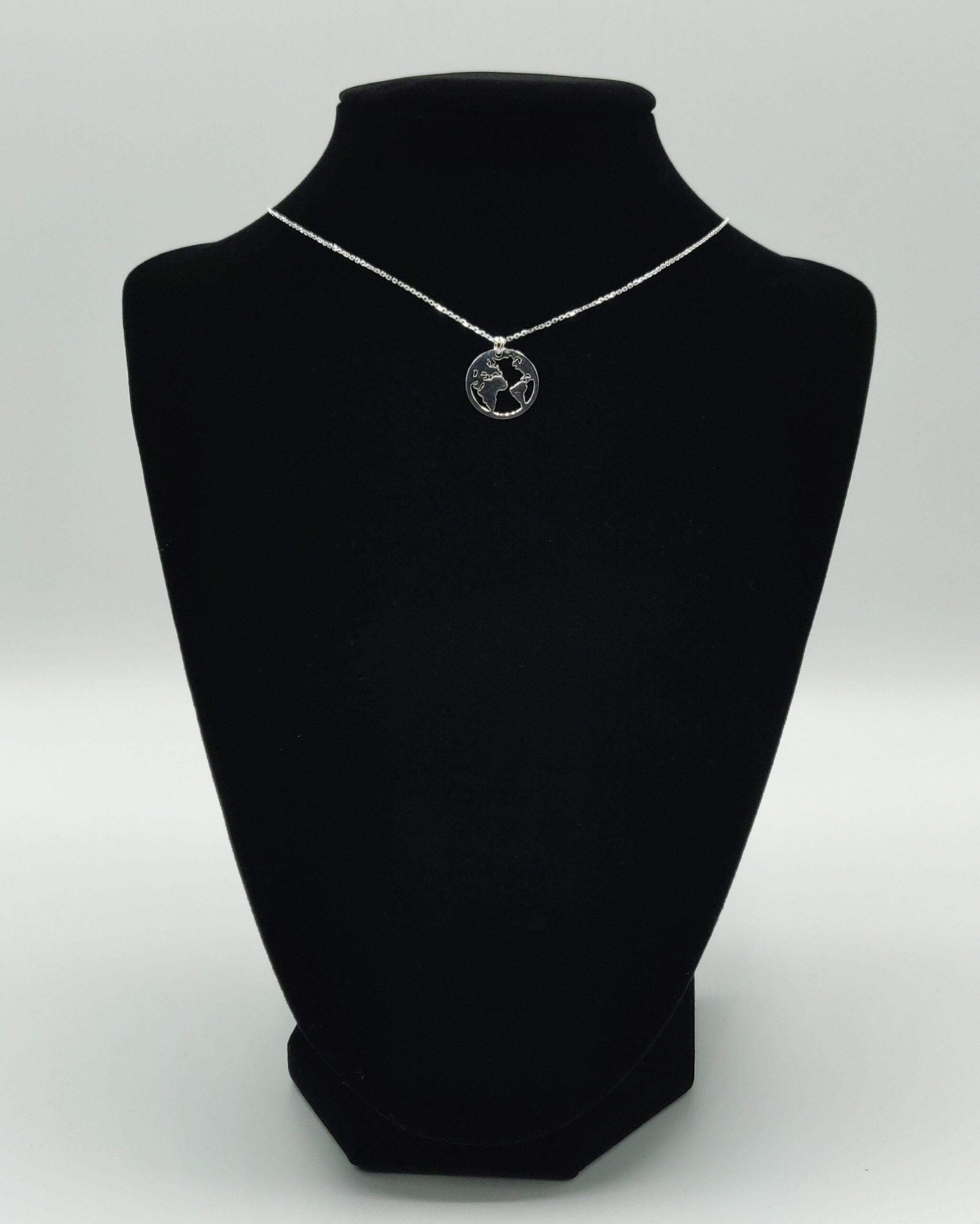 World silver necklace - sterling silver 925