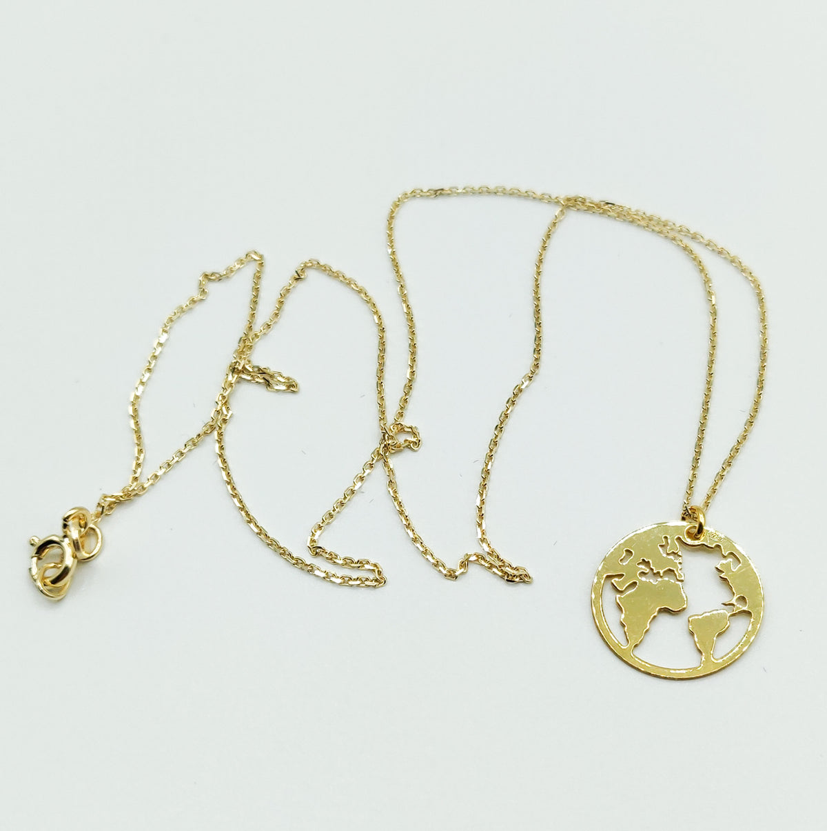 World gold necklace - sterling silver 925