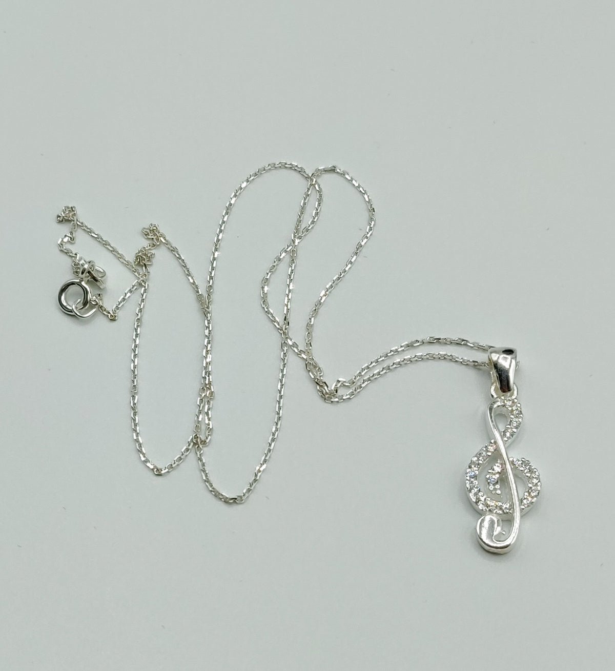 Treble clef silver necklace – sterling silver 925