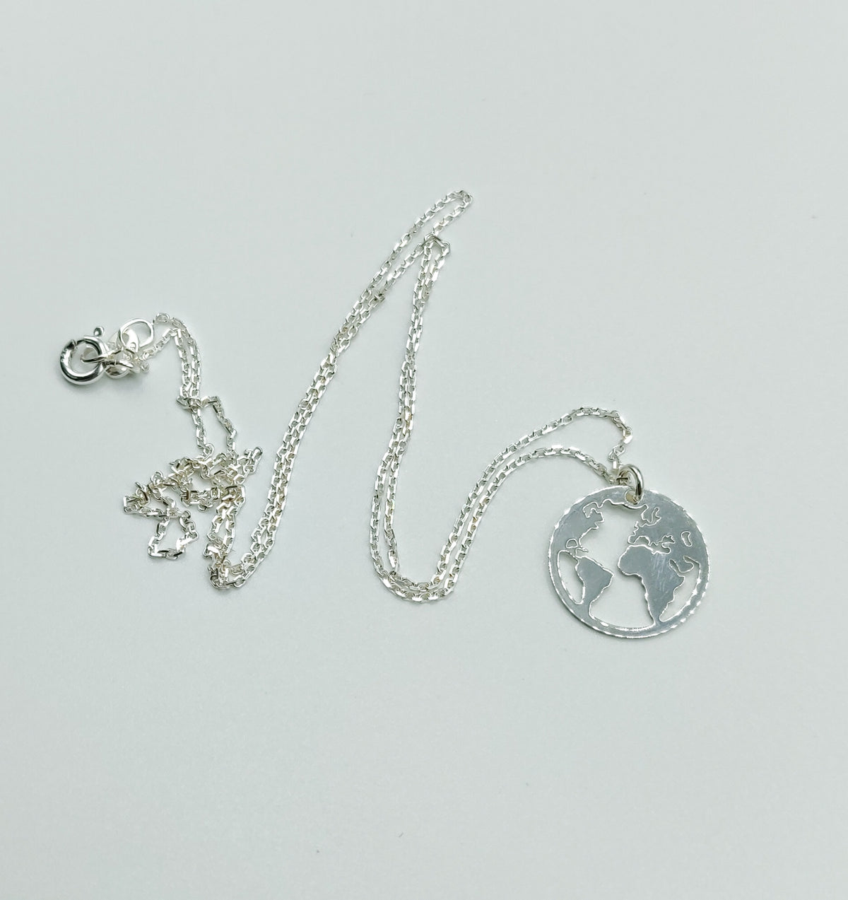 World silver necklace - sterling silver 925