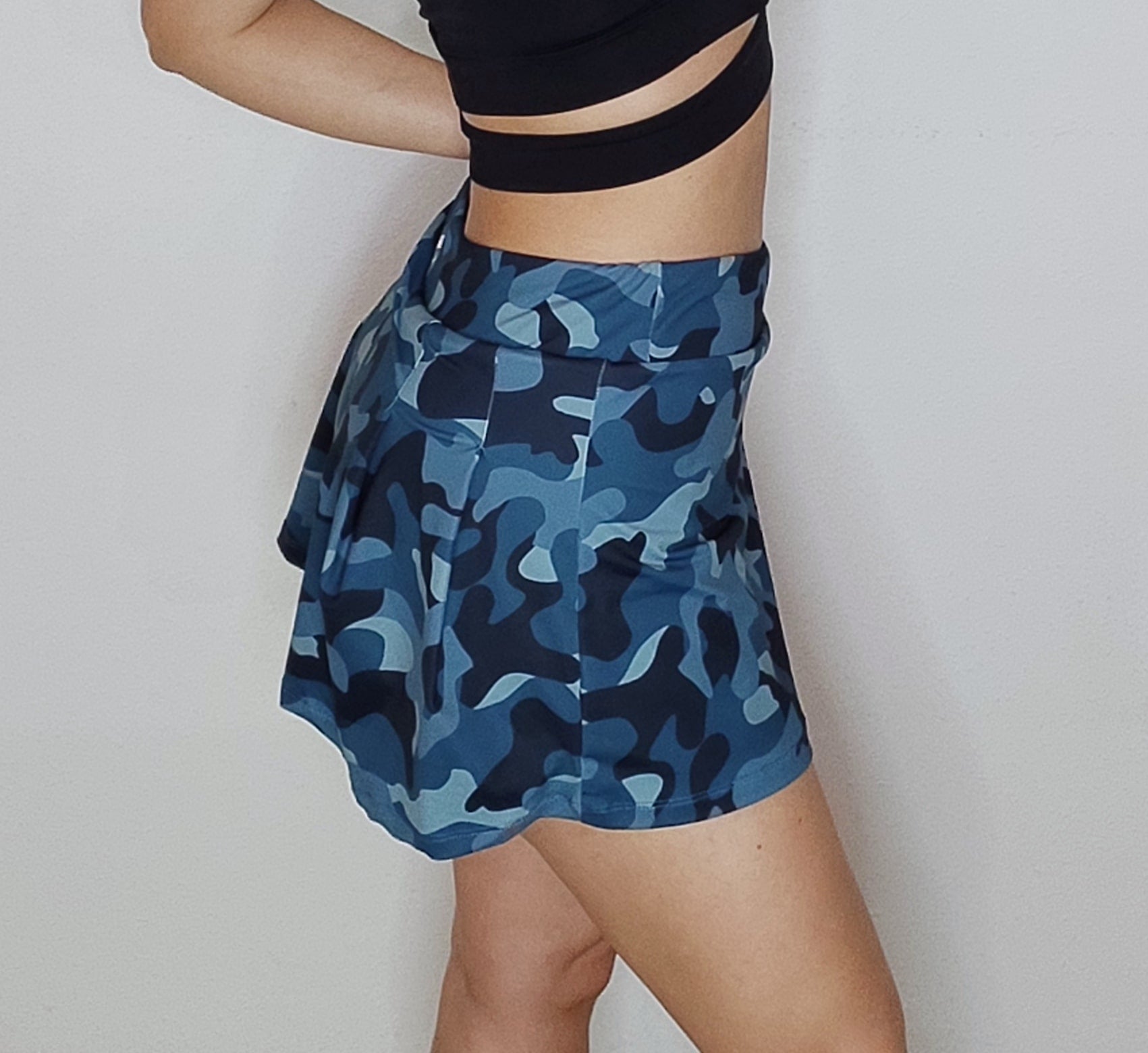 Blue camo skirt