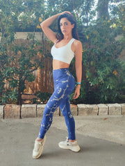 Blue Tie Dye Seamless Legging