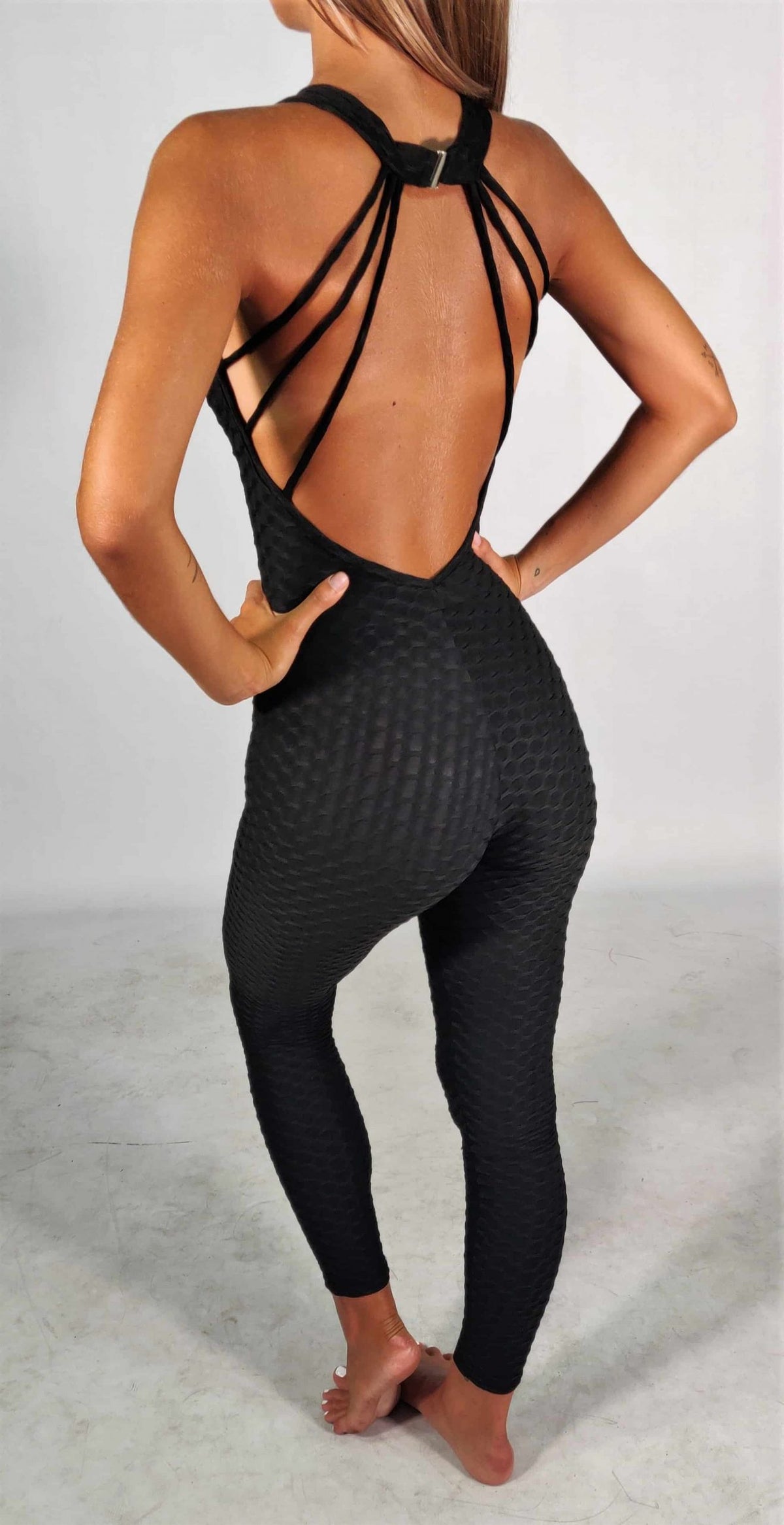 Only sizes XS and M/L - Black Brocade Jumpsuit